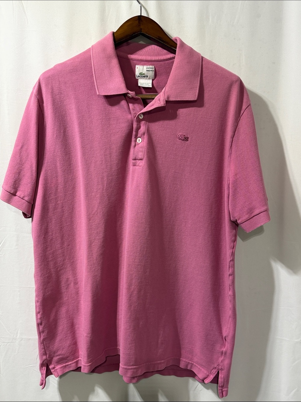 Lacoste Men's Pink Short-Sleeve Pique Polo